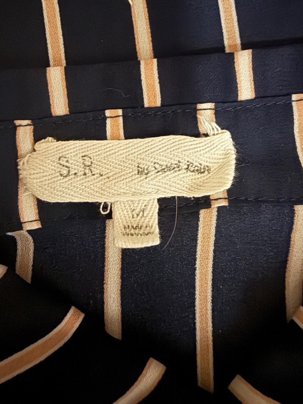S.R. by Sweet Rain Striped Short  Sleeve Blouse - Preowned, Very Nice - Picture 7 of 7